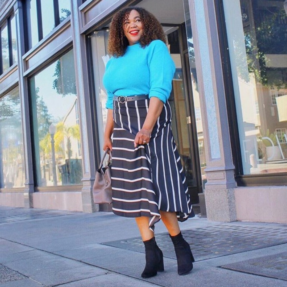 Who What Wear Asymmetrical Striped Skirt Size 16